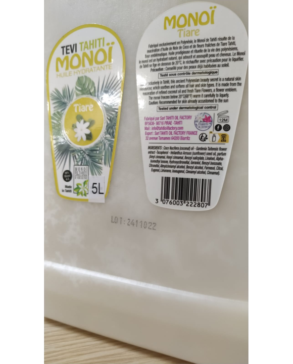 Monoi De Tahiti - Perfume De Tiaré, 5 L - Monoi...
