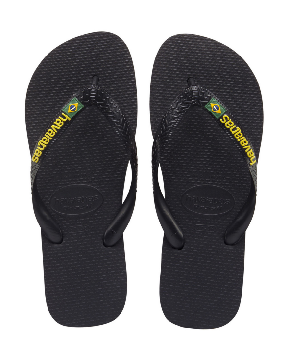 Élégantes Tongues Havaianas Noires Avec Logo...