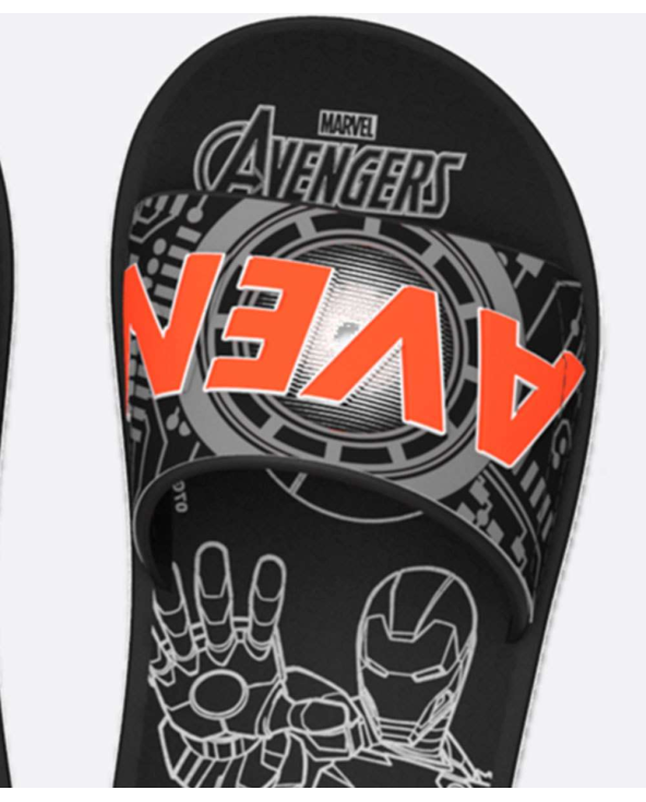 Ipanema Avengers Slide Preto Cinza Laranja