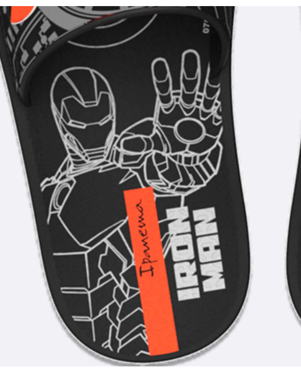 Ipanema Avengers Slide Preto Cinza Laranja