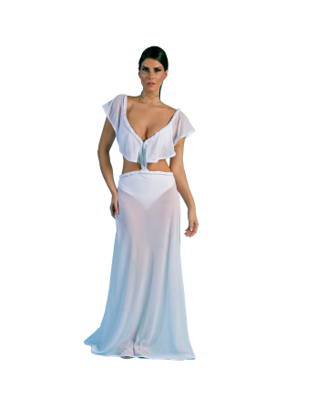 White Beach Set: Top And Long Skirt - Conjunto Saia +... 2