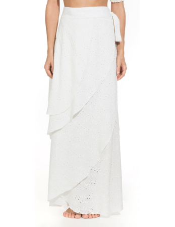Pitkä Rantamekko Kirjauksella - Frida Off White 2
