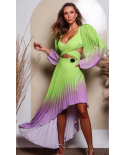 Button Pleat Skirt Lime