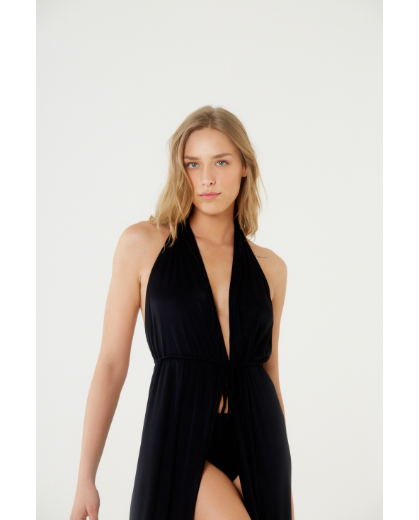Vestido Saida Duo Liso Preto Mistica