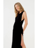 Vestido Saida Cropped Liso Preto Mistica