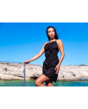 Nude Back Dress Black