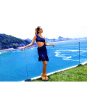 Lace Ruffle Dress Navy