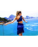 Lace Ruffle Dress Navy
