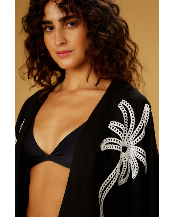 Kimono Barrado Preto