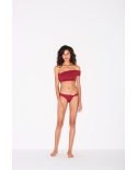 Mørkerød Asymetrisk Brasiliansk Bikinitruse - Bottom Crop Vermelho