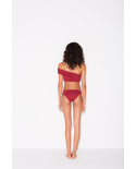 Mørkerød Asymetrisk Brasiliansk Bikinitruse - Bottom Crop Vermelho