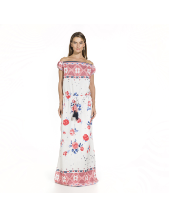 Thais Embroided Red Flower