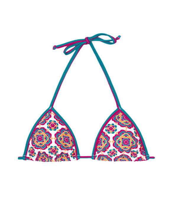 Sliding&nbsp;Triangle Bikini Top With Mandala Flower...