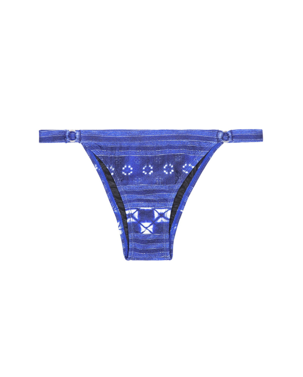 Tanga De Bain Bleu Foncé Imprimé, Côtés Fins -...