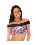 Farbenfrohes Crop-Top Mit Bardot-Kragen - Soutien Samarcanda Offshoulder