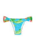 Blue Foral Fixed Bathing Tanga - Calcinha Aloha Tri Franzida Fina