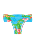 Wide-Sided Brazilian Bikini Bottoms With Tropical Flowers - Calcinha Aloha Cropped Faixa