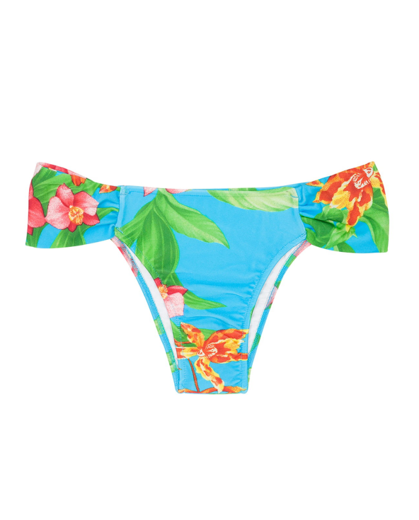 Blauw Gebloemd Broekje Met Brede Zijkanten -...