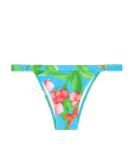 Blue Floral Bathing Tanga, Thin Edges - Calcinha Aloha Cropped Tiras