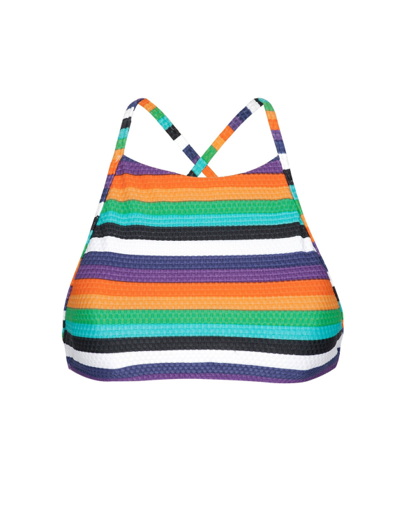 Πολύχρωμο Ριγέ Crop Top - Soutien Tepego Sporty