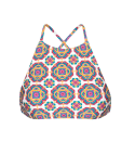 Mønstret Crop Bikini Top I Retrostil Med Krydset Ryg - Soutien Beira Rio Sporty