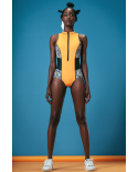 Combinaison Surf Sans Manche Jaune/Imprimé - Regata Neo Laranja