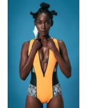 Combinaison Surf Sans Manche Jaune/Imprimé - Regata Neo Laranja