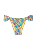 Fixed Bikini Bottoms With Vintage-Style Print - Calcinha Sari Bandeau