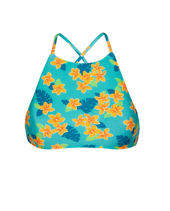 Geblümtes Crop-Top Hinten Mit Kreuzträgern -...