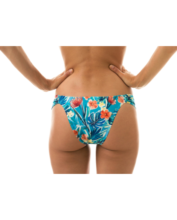 Floral Blue Fixed Bikini Bottoms - Bottom Isla...