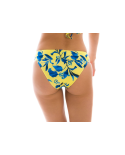 Yellow & Blue Fixed Bikini Bottom - Bottom Lemon Flower Cos Comfort