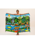 Tropical Forest Sarong With Animals - Canga Pantanal Naif