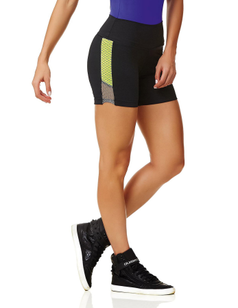 Calções Pretos De Desporto Em Dois Materiais - Short New...