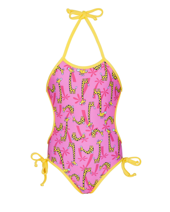 Rosa Baby-Badeanzug Mit Giraffen-Motiv -...