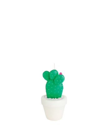 Lite Stearinlys, Kaktus I Krukke - Round Cactus Candle Small 2