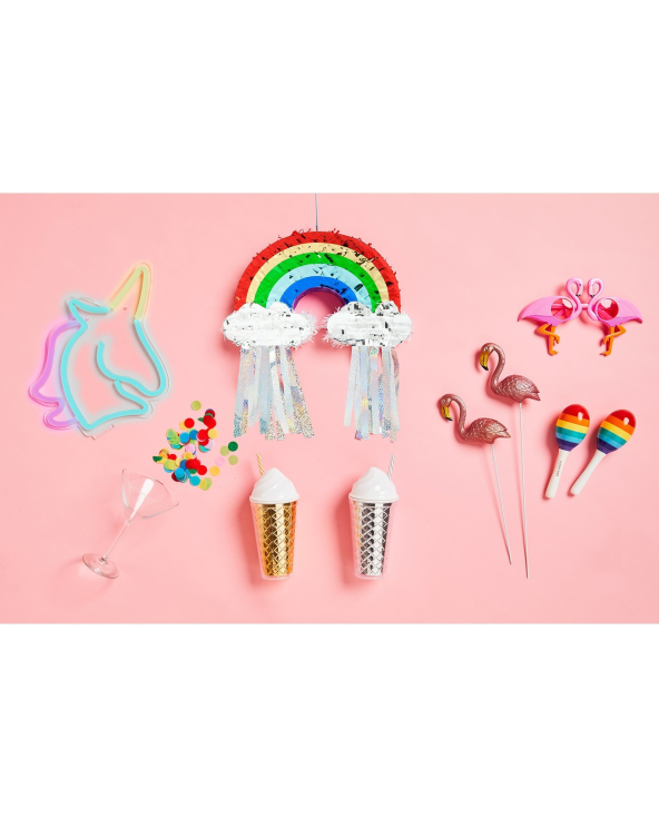 Liten Regnbåge Formad Pinata - Rainbow Mini Pinata