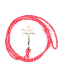 Gevlochten Armband Van Fluo Roze Touw Met Palmboom Sluiting - Bracelet Palmier Fluo Rose