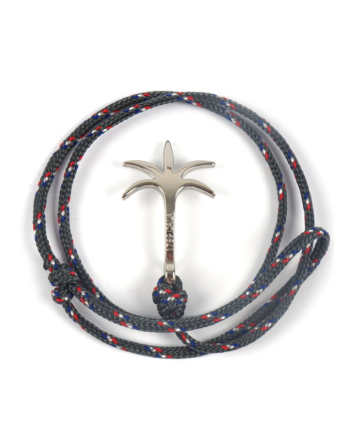 Grey Braided Bracelet With A Plam Tree Clasp - Bracelet...