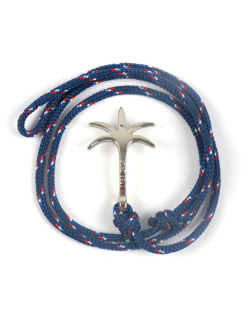 Navy Braided Bracelet With A Plam Tree Clasp - Bracelet...