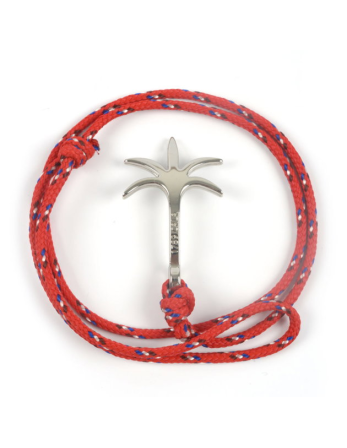 Red Braided Bracelet With A Plam Tree Clasp - Bracelet...