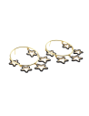 Créoles Xl Dorées À Étoiles Perles Noires - Night Earring Gp Xl 6053