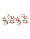 Złote Kolczyki Z 5 Różowymi Gwiazdkami - Night Earring Gp M 6622