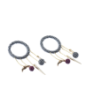 Ring-Ohrringe Aus Versilberten Perlen, Mit Anhängern - Lluvia Earring Gp M 6076
