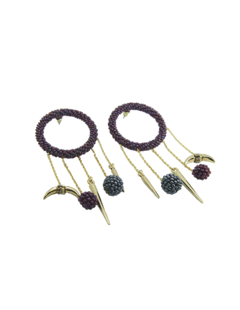 Boucles D'oreille Anneaux De Perles Et Pendants Dorés -...
