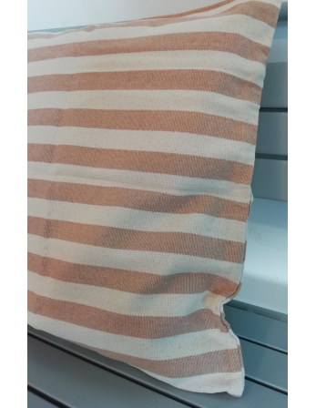 Beige Raidallinen Puuvilla Tyynynpäällinen Vetoketjulla -...