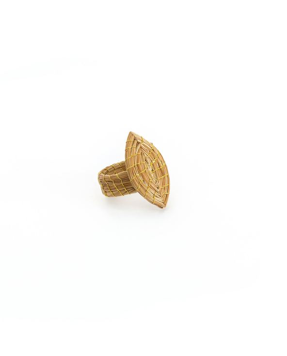 Handmade Ring In Vegetal Gold - Folha
