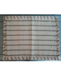 Table Mat In Beige Fabric And Shiny Lines - Jogo Americano Brilha