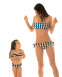 Kirjava Bandeau-Bikini Pikkutytölle - Geometric Kids