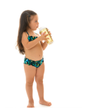 Siyah/Mavi Kız Çocuk Bandeau Bikini - Luce Kids