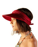 Plisowana Ciemnoczerwona Czapka Daszek - Viseira Fuji Liso Vermelho
